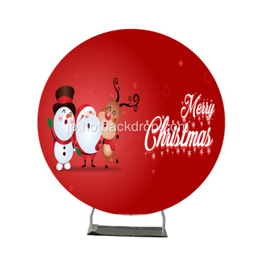 Merry Chrismas Fabric Backdrop Circle Birthday Backdrop